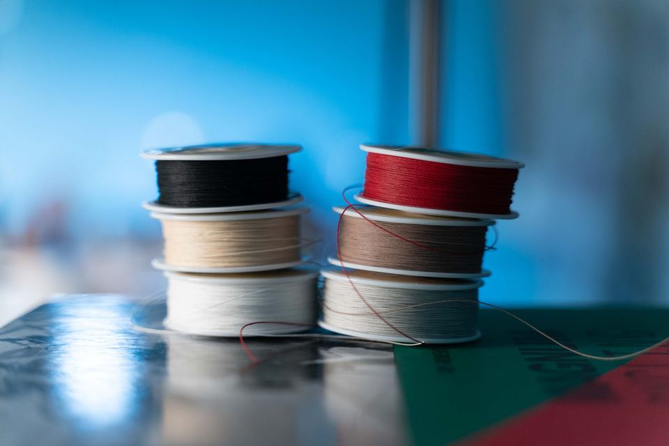 Spools of thread in the Asketica workshop